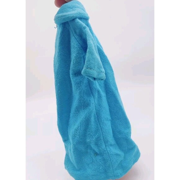Vintage 1960s? Barbie Mod? Clone? Blue Long Robe Housecoat Jacket Silver Snaps - Picture 5 of 10